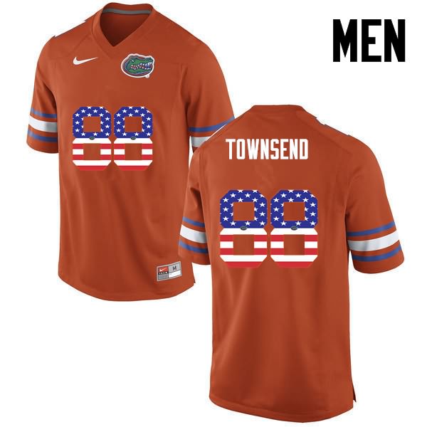 Men's NCAA Florida Gators Tommy Townsend #88 Stitched Authentic USA Flag Fashion Nike Orange College Football Jersey YDQ3465BF